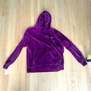 Adidas maroon velour sweatshirt